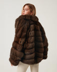 KOSH Brown Sable Fur Women's Coat