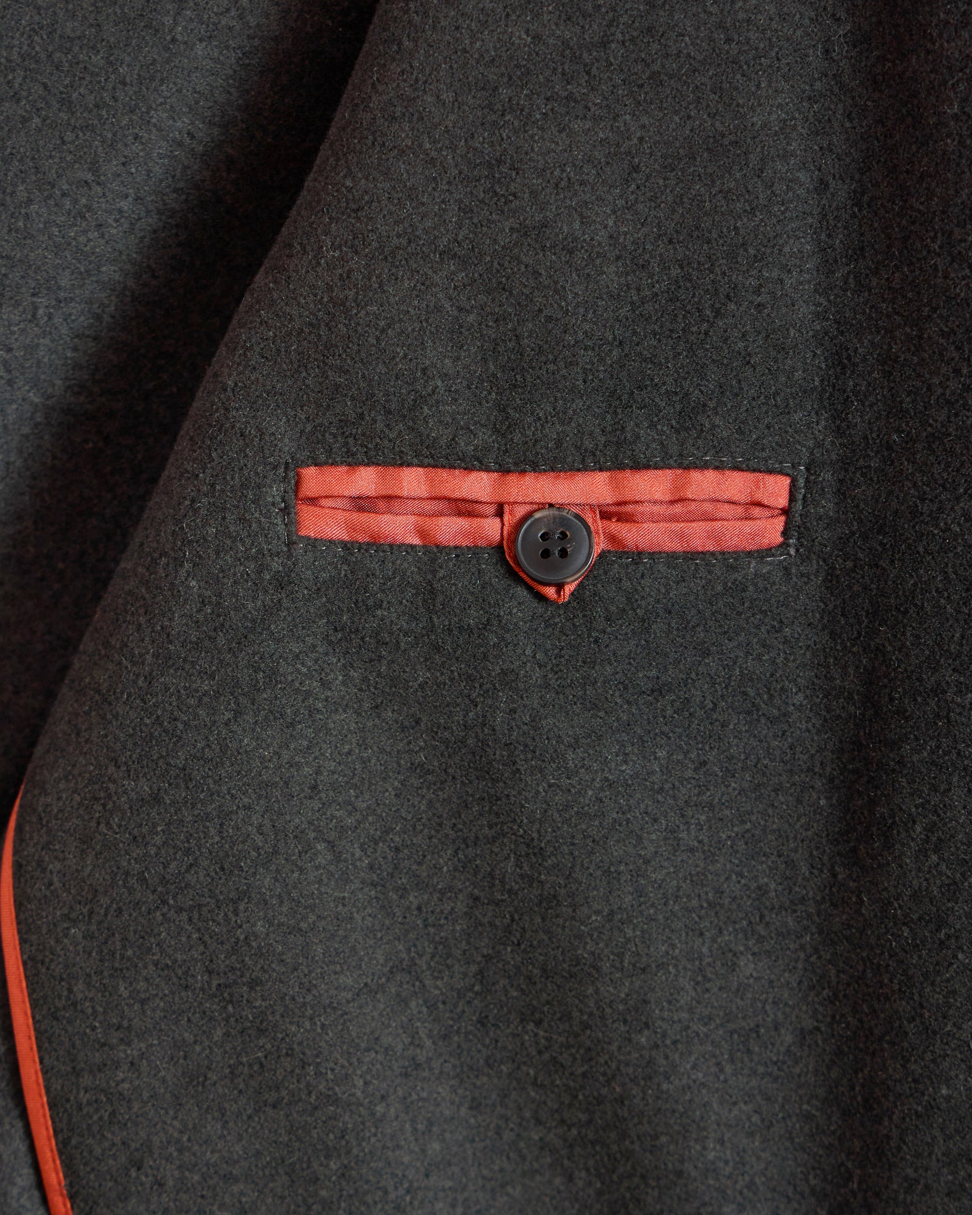 OSAN Suede Leather Detailed Cashmere Coat