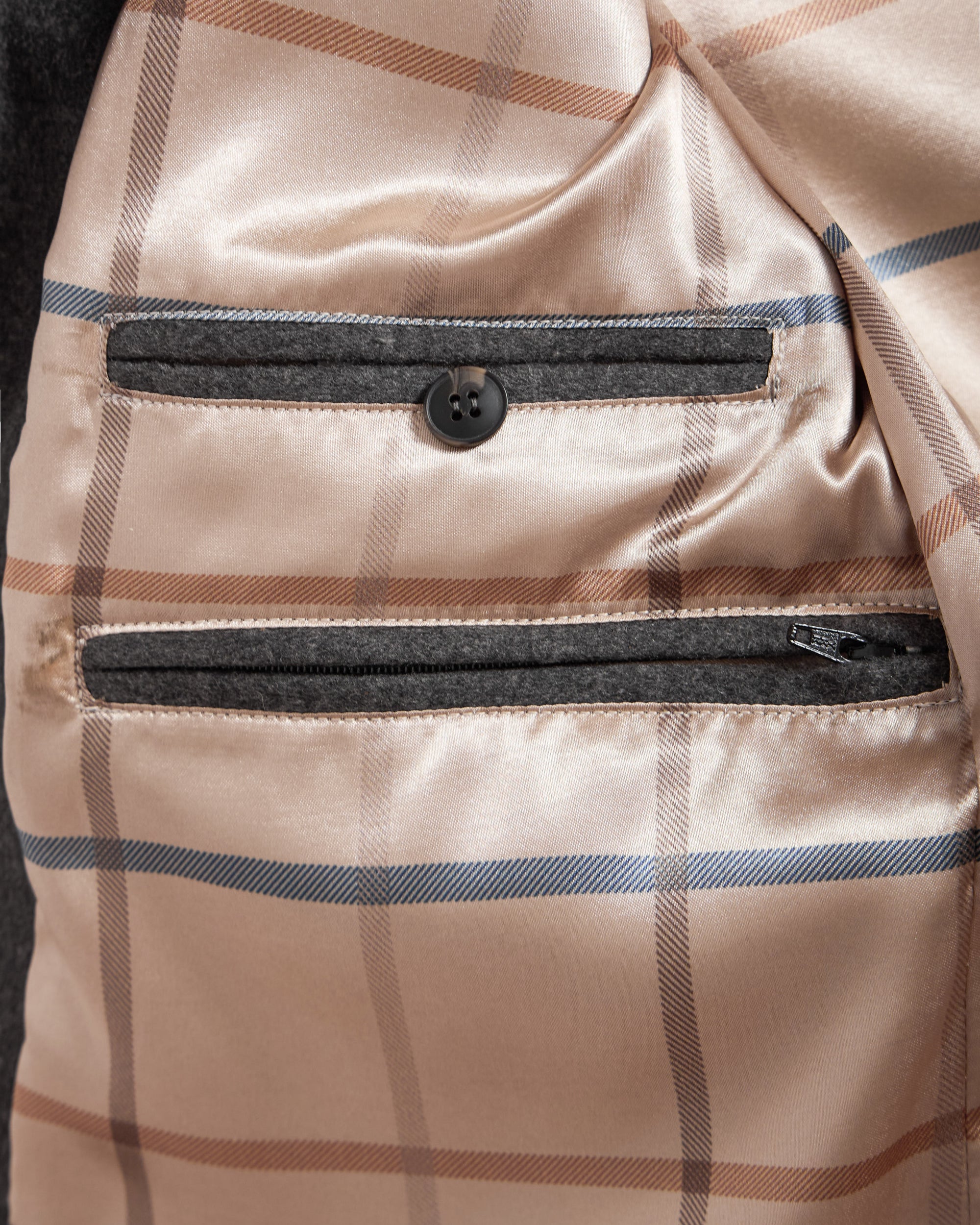 OSAN Suede Leather Detailed Cashmere Coat