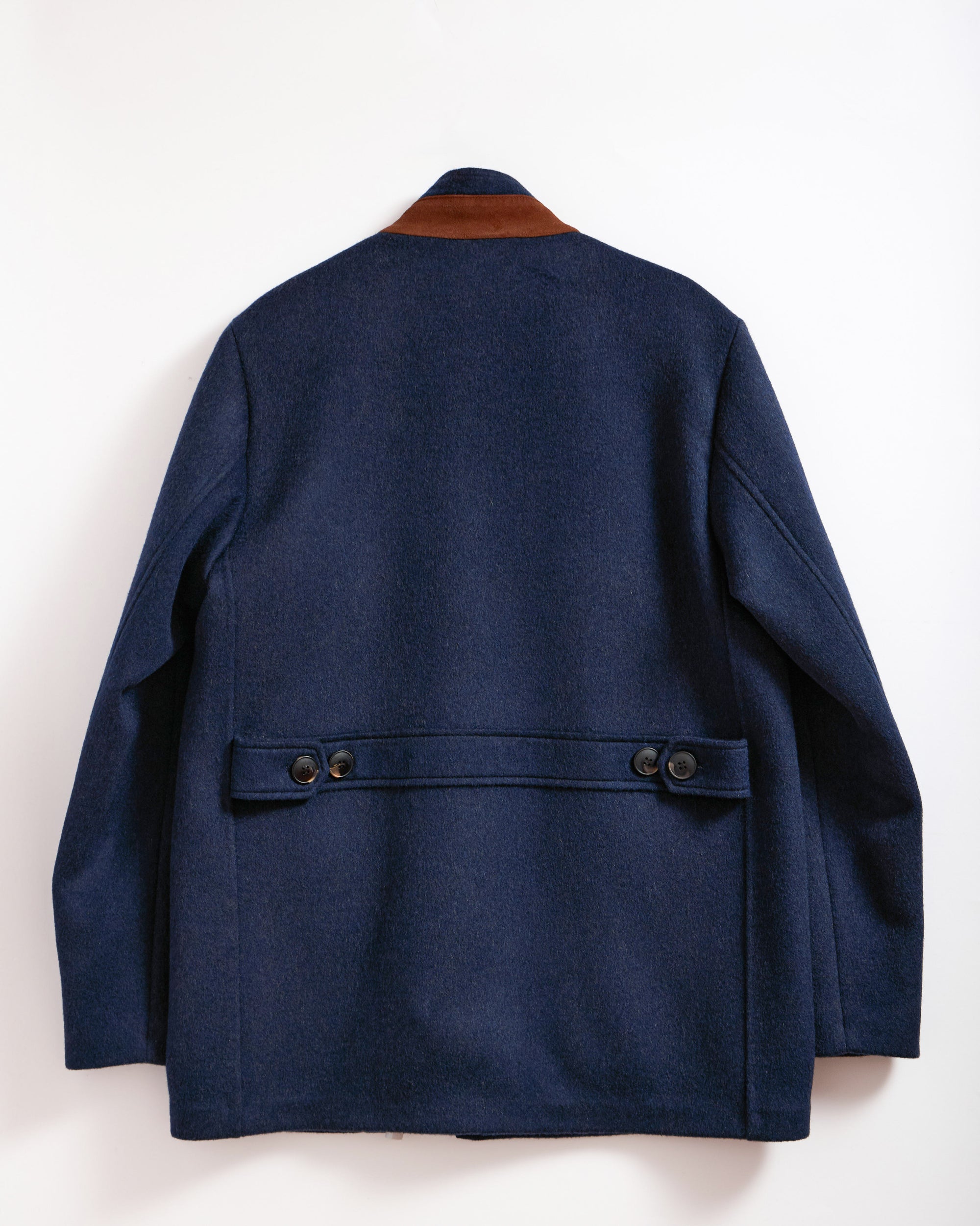 OSAN Suede Leather Detailed Cashmere Coat