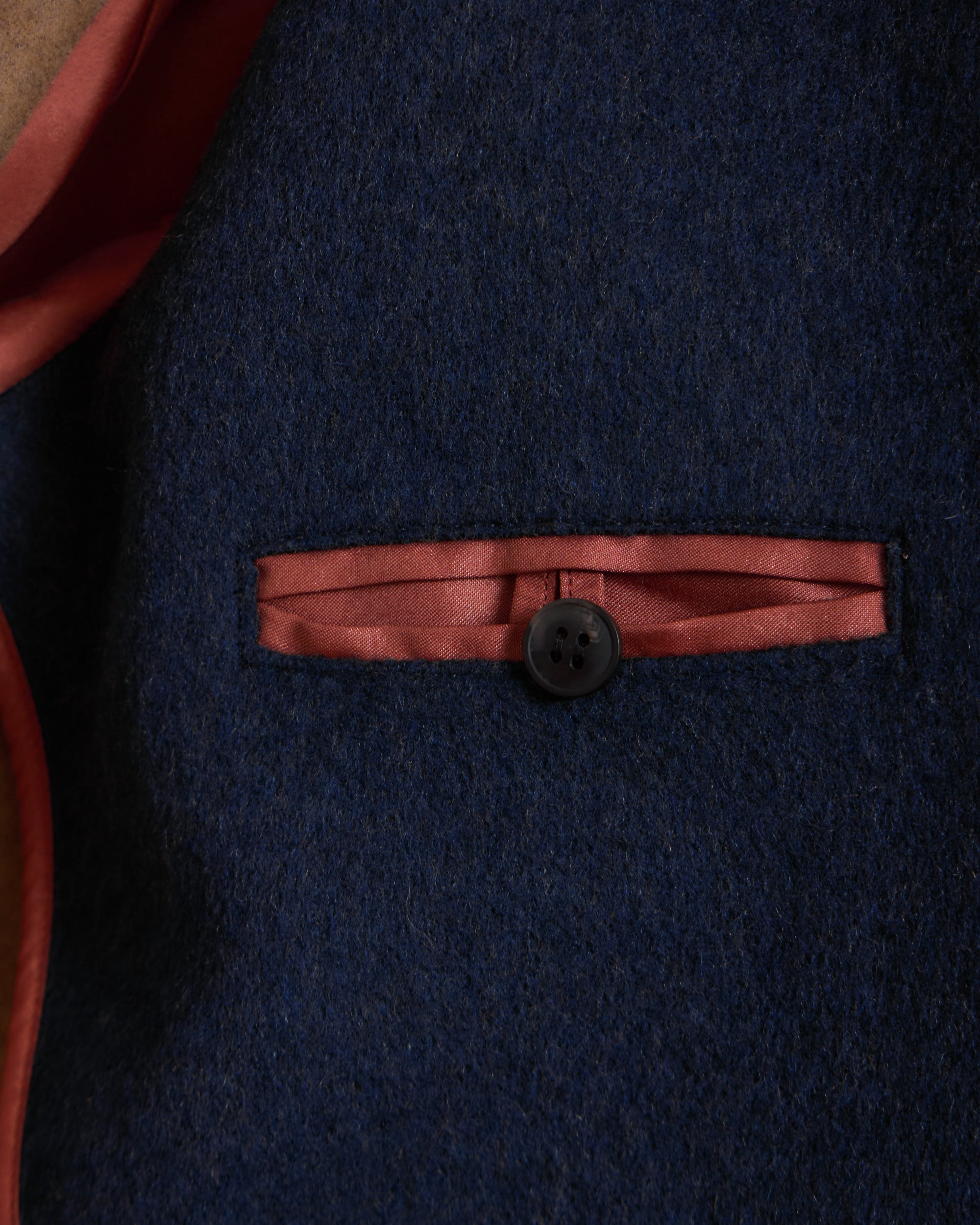 OSAN Suede Leather Detailed Cashmere Coat