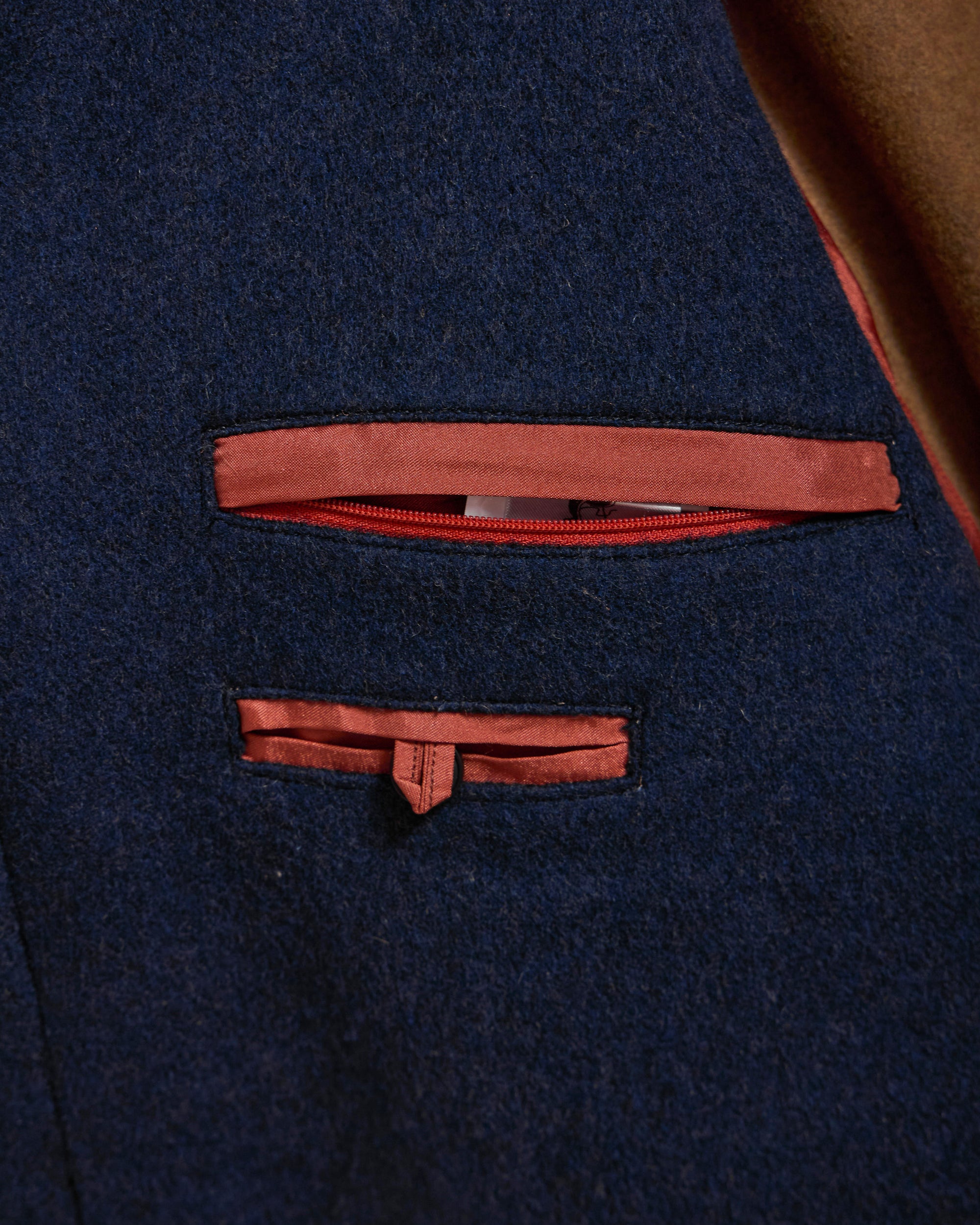 OSAN Suede Leather Detailed Cashmere Coat