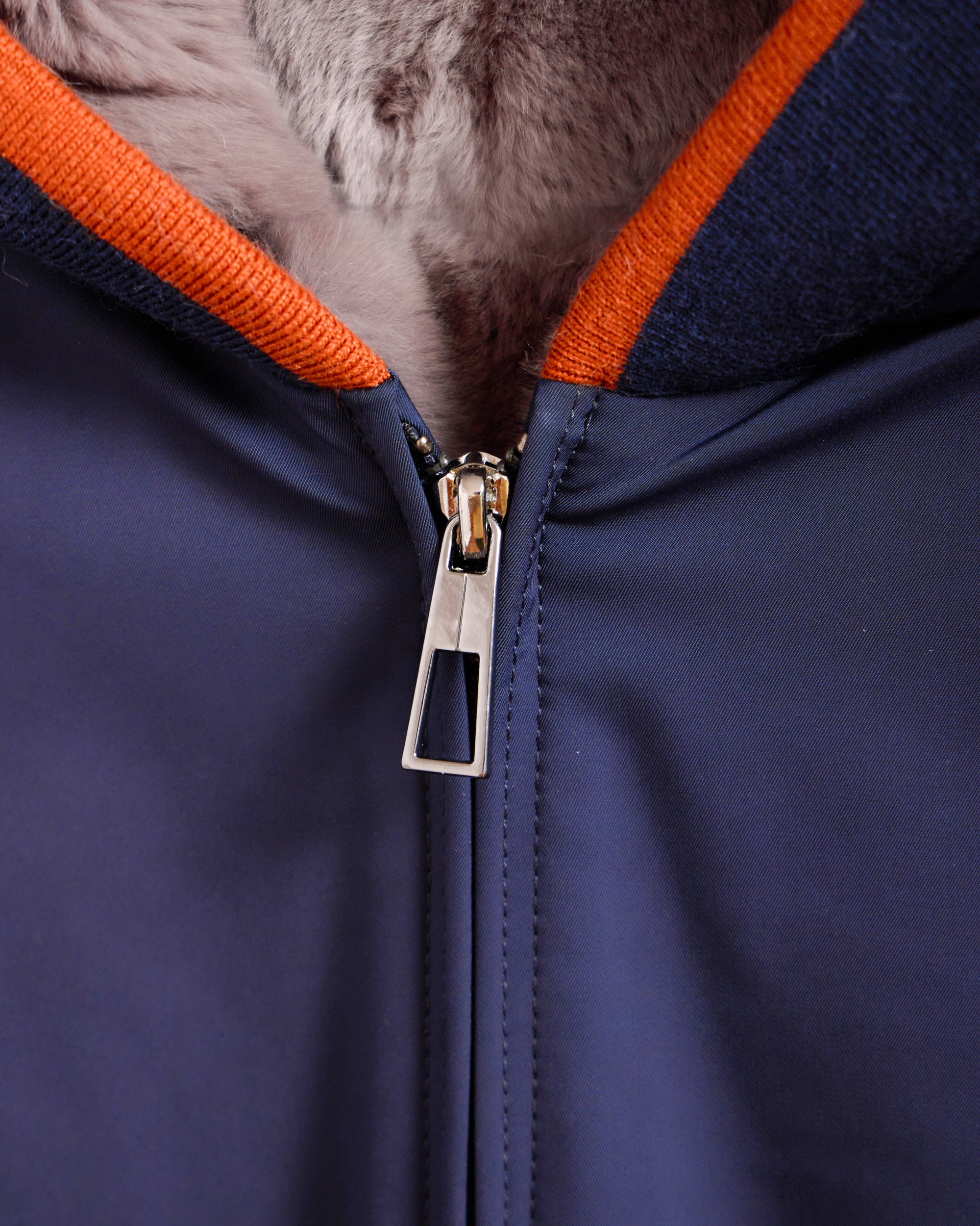 ROPE Rex Rabbit Fur Men's Textile Coat