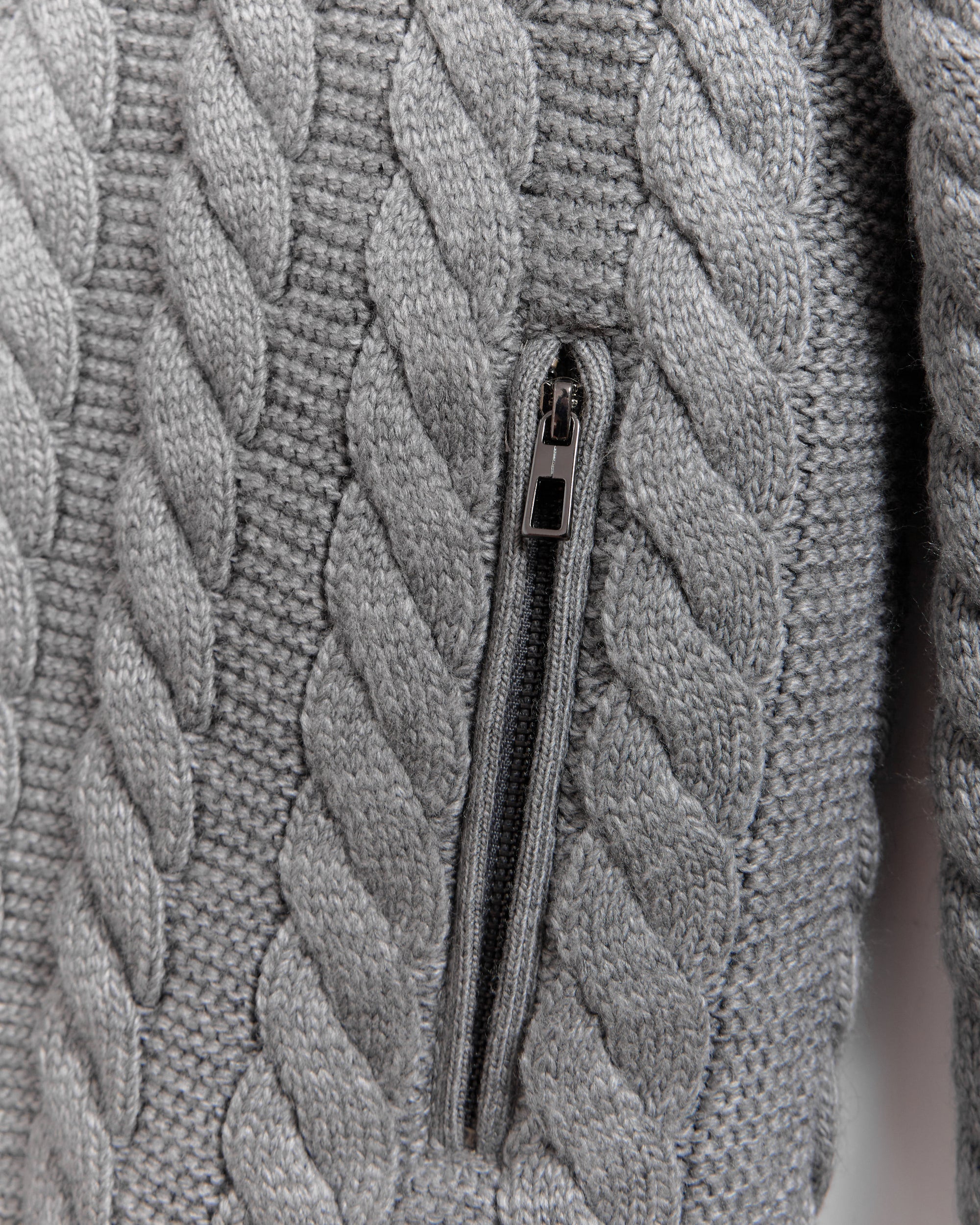 BRAID Rex Rabbit Fur Men's Wool Knitwear Cardigan