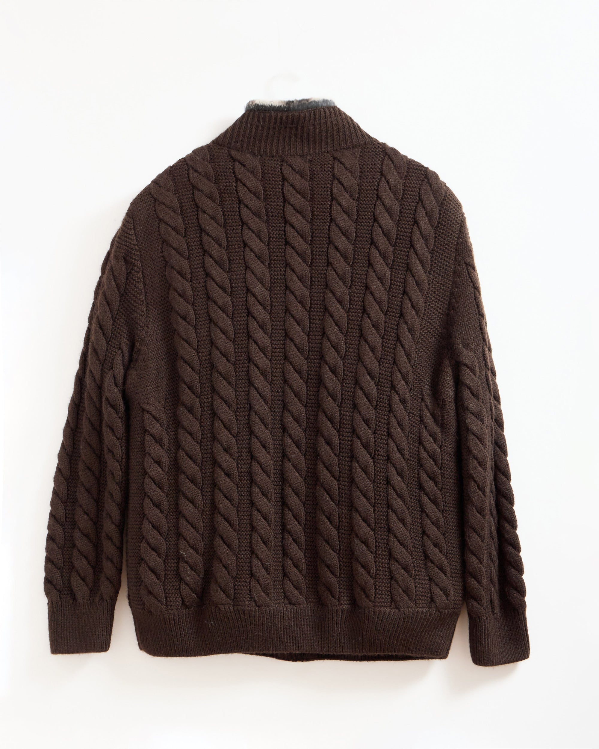 BRAID Rex Rabbit Fur Men's Wool Knitwear Cardigan