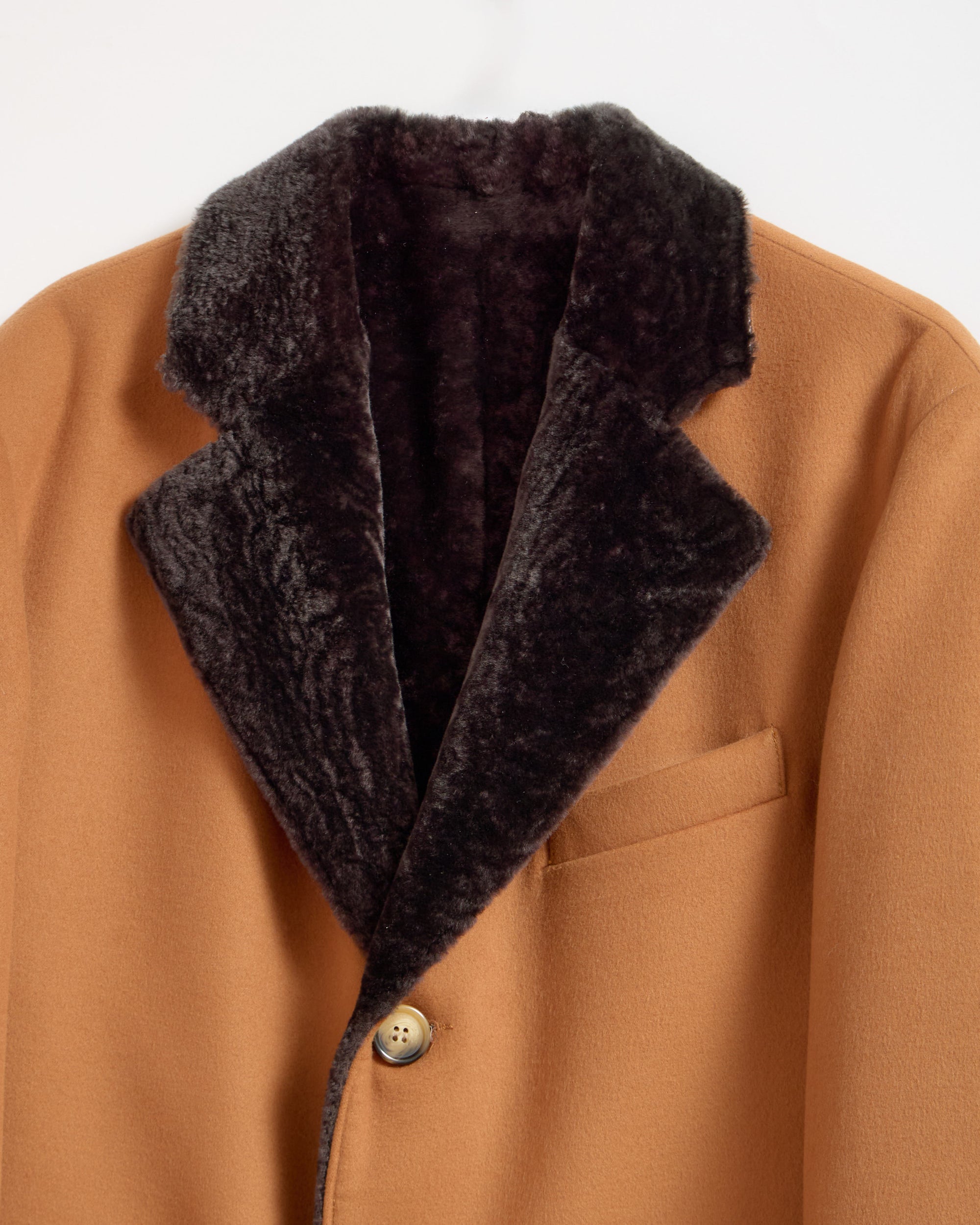 SALORI Lamb Fur Men's Cashmere French Coat