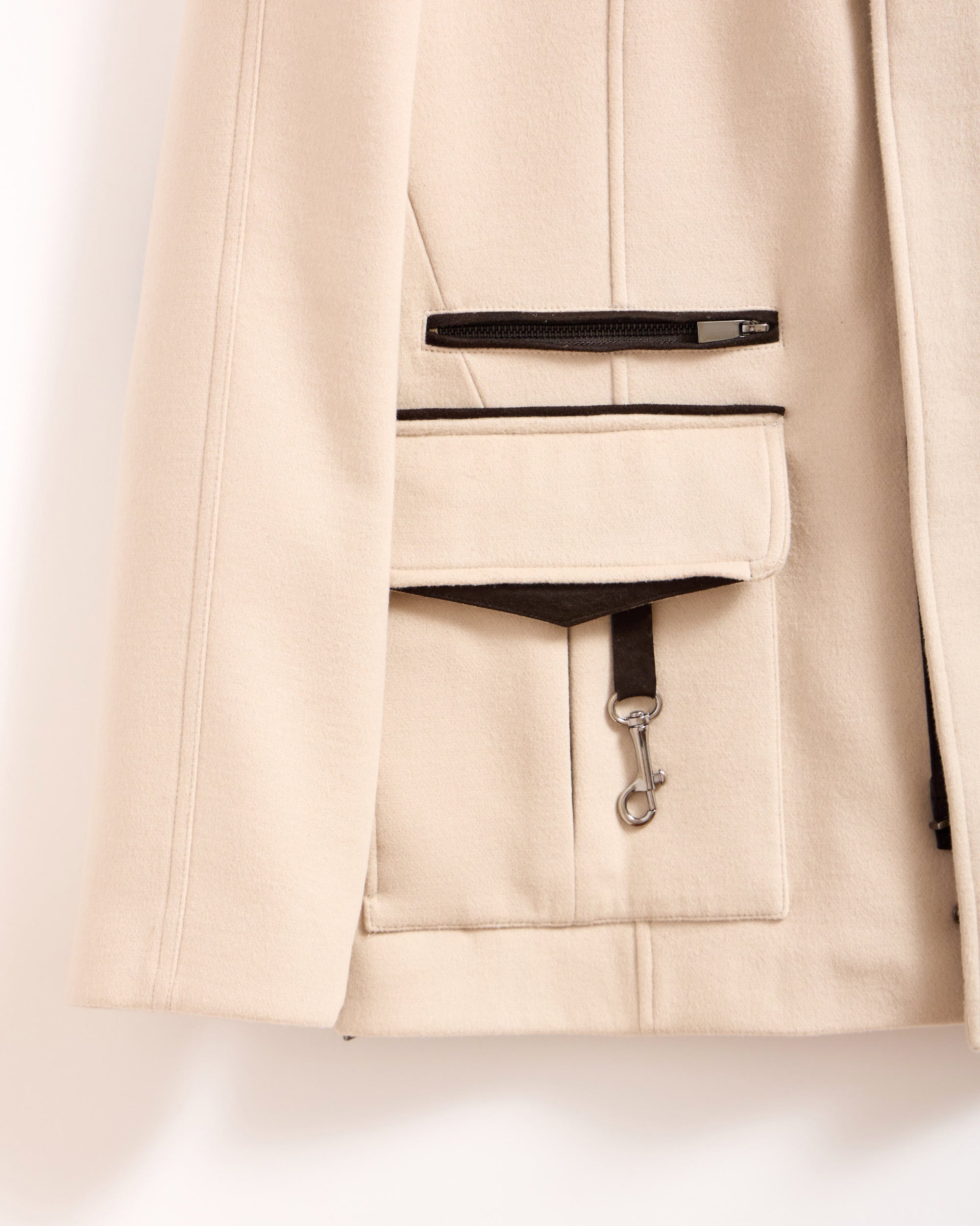 SAFARI Rex Fur and Suede Leather Detailed Cashmere Jacket