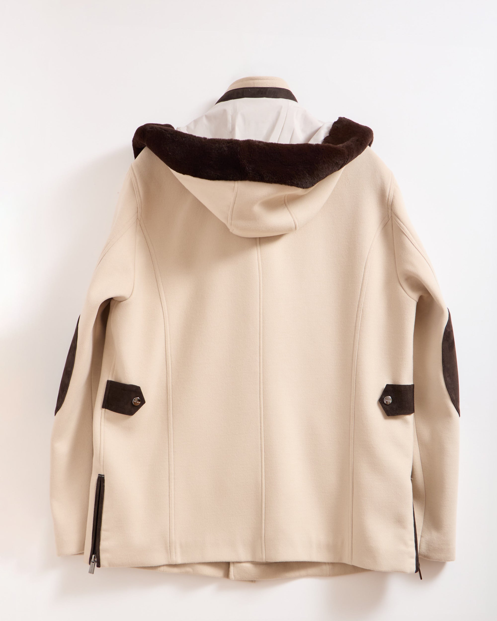 SAFARI Rex Fur and Suede Leather Detailed Cashmere Jacket