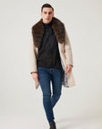 MUNTY Fox Fur Men's Cashmere Coat