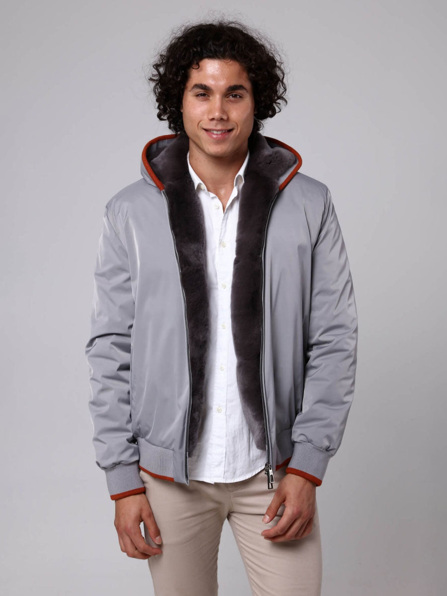ROPE Rex Rabbit Fur Men's Waterproof Coat
