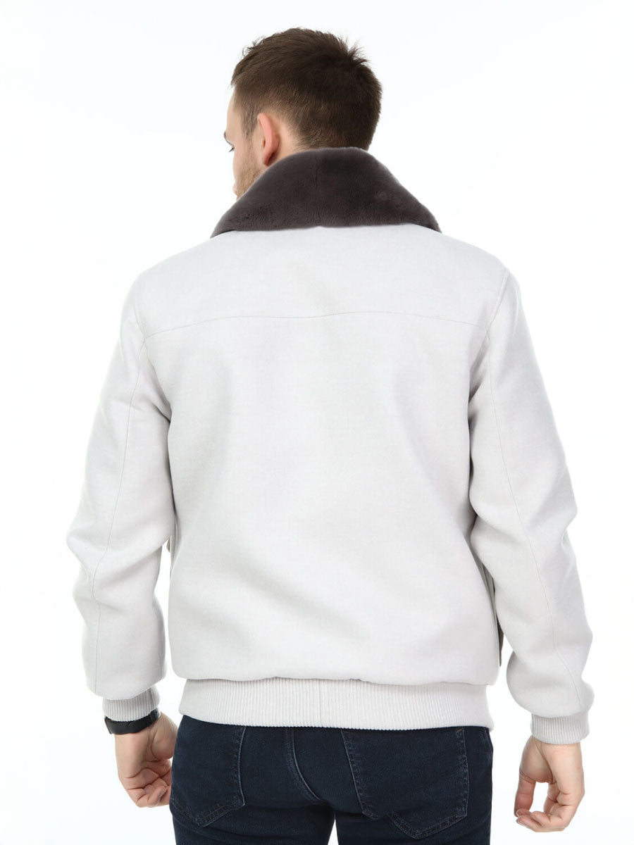 DORE Rex Rabbit Fur Men's Cashmere Coat