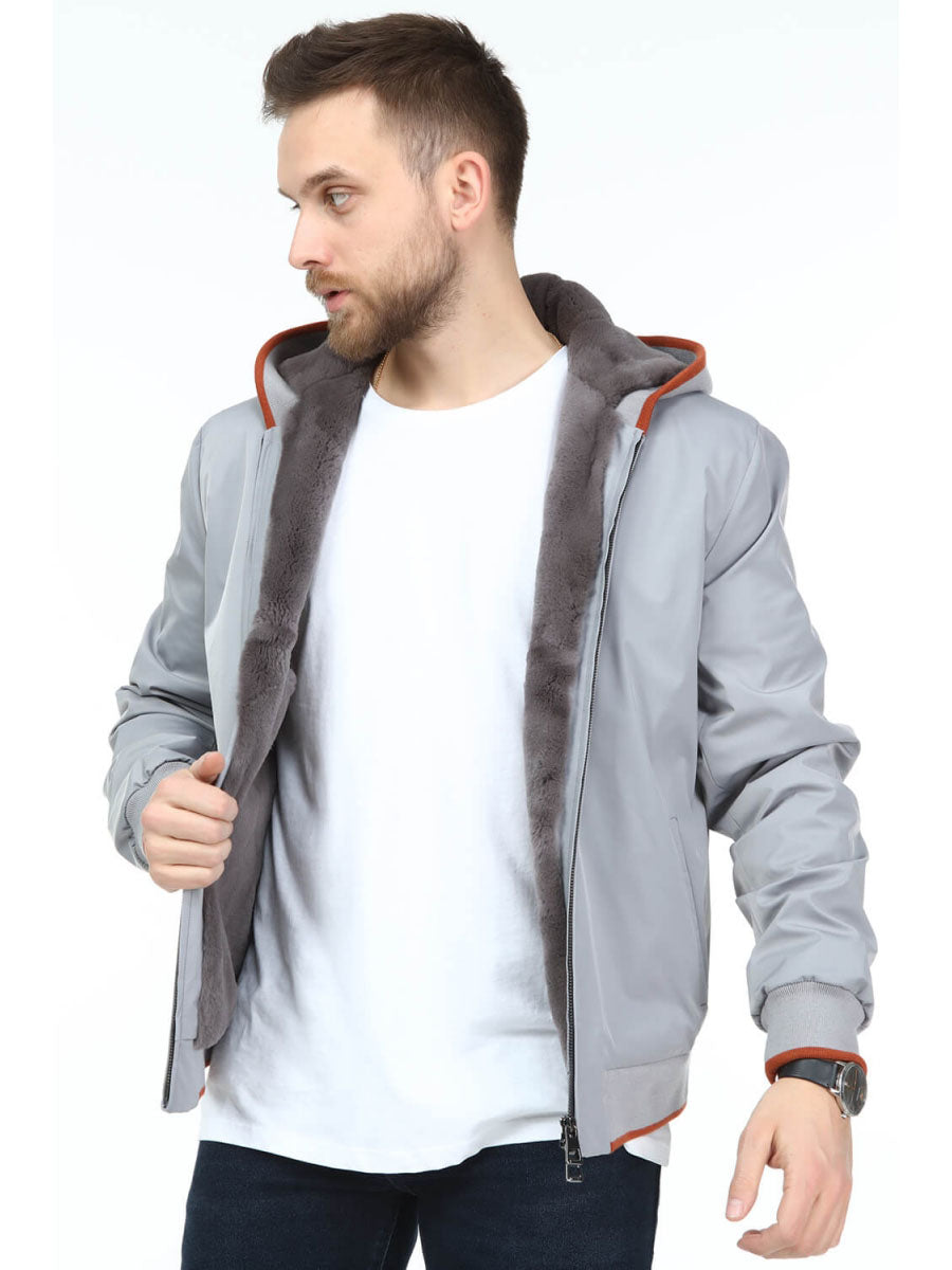 BIRTELL Rex Rabbit Fur Men's Waterproof Coat