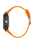 Orange Dial Black Coated Automatic Men's Wristwatch
