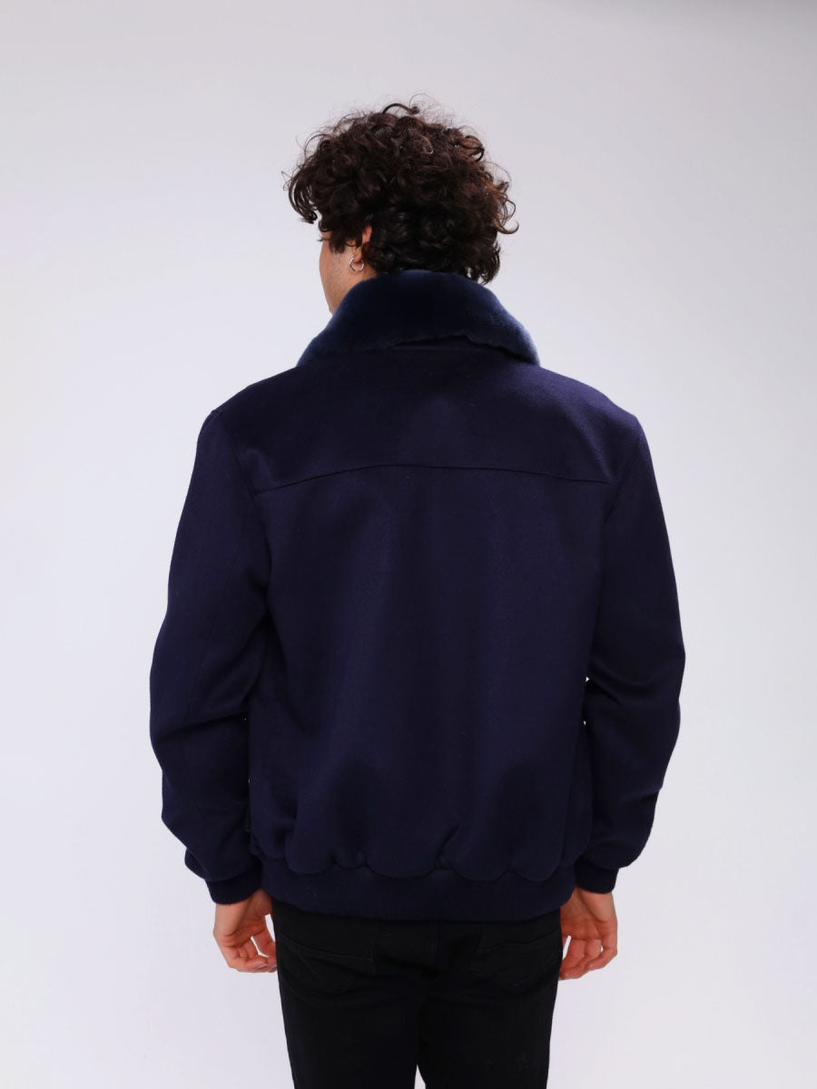 DORE Rex Rabbit Fur Men's Cashmere Coat