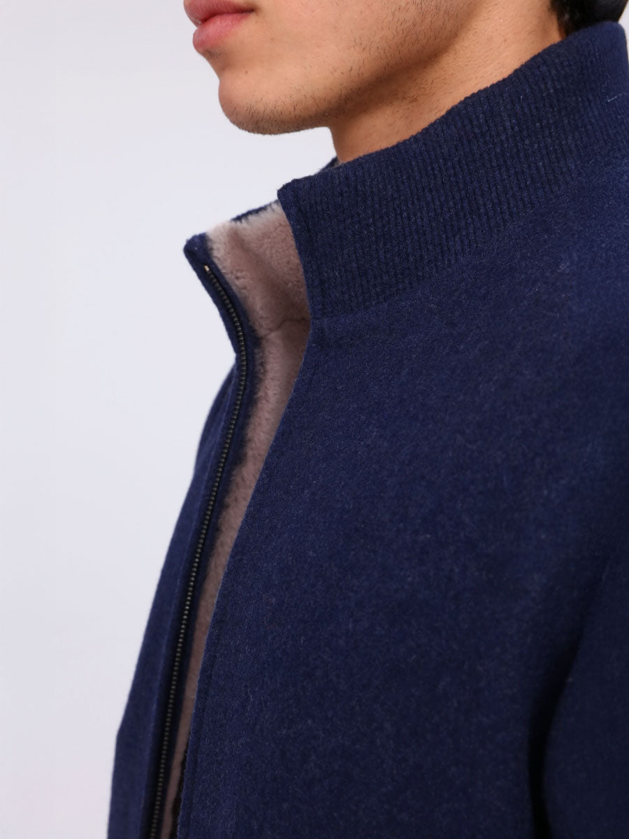 Chelsea Rex Rabbit Fur Men's Cashmere Coat