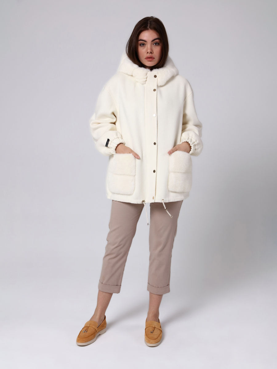 LIPA Mink Fur Detailed Cashmere Coat