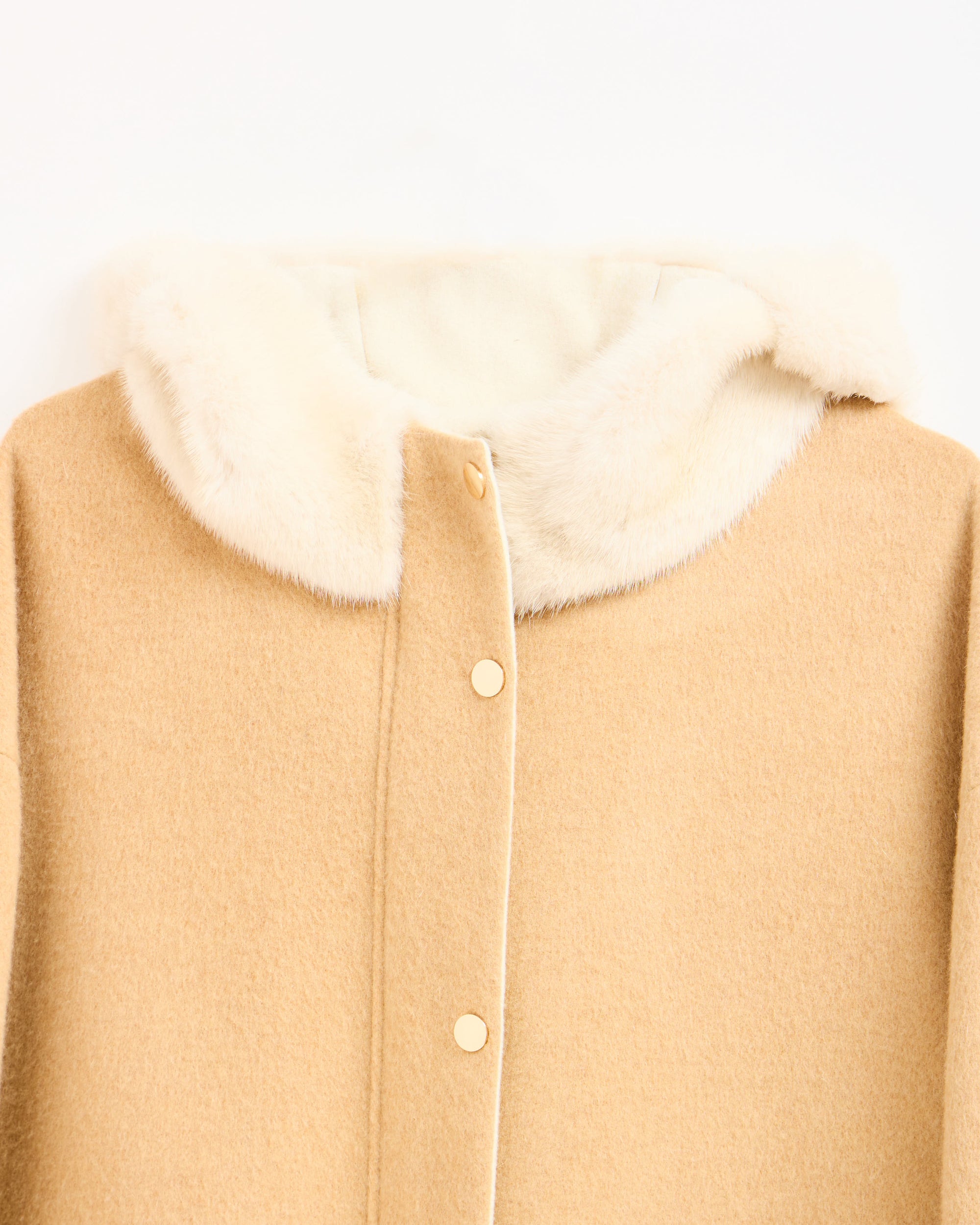 VIO Mink Fur Detailed Cashmere Fabric Women's Coat