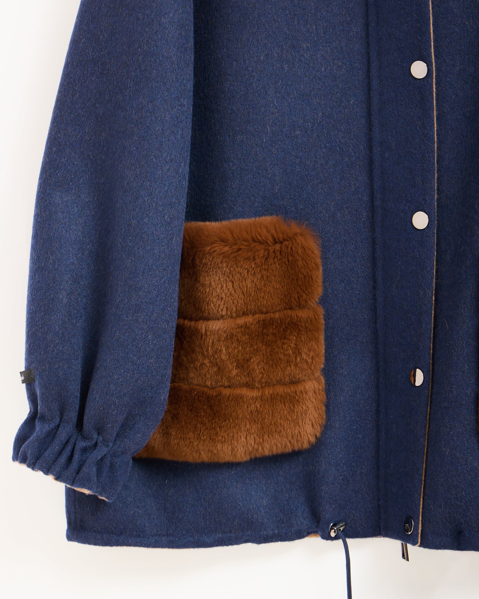JOLA Cashmere Coat with Chinchilla and Mink Fur Detailed