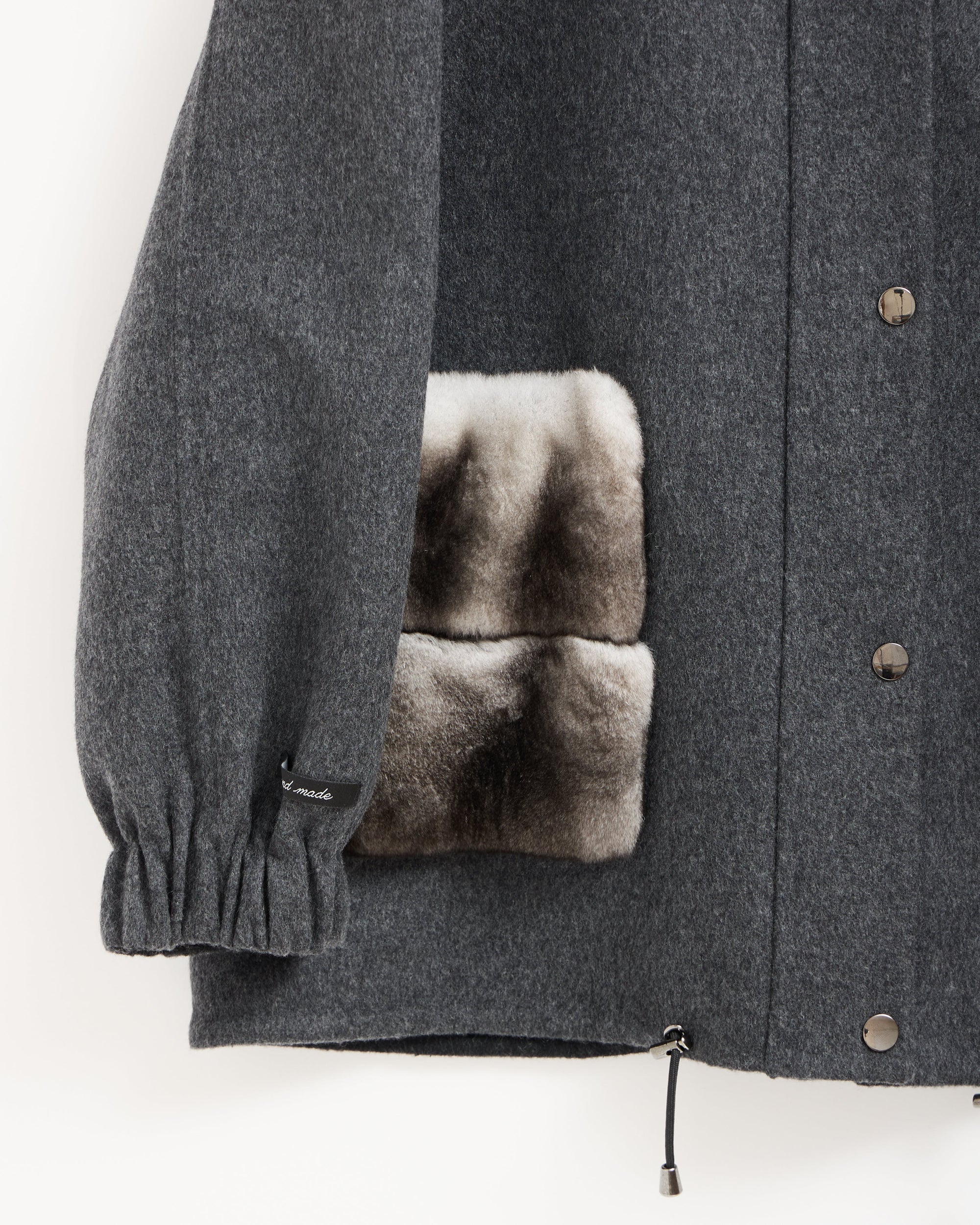 JOLA Cashmere Coat with Chinchilla and Mink Fur Detailed