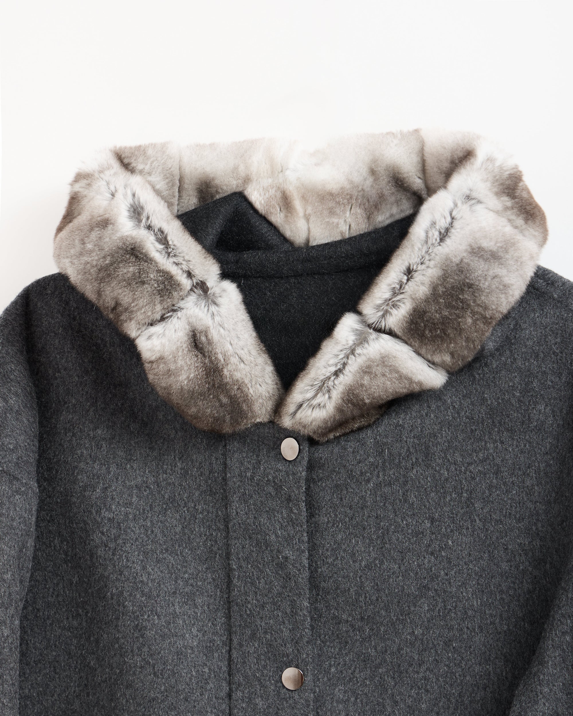 JOLA Cashmere Coat with Chinchilla and Mink Fur Detailed