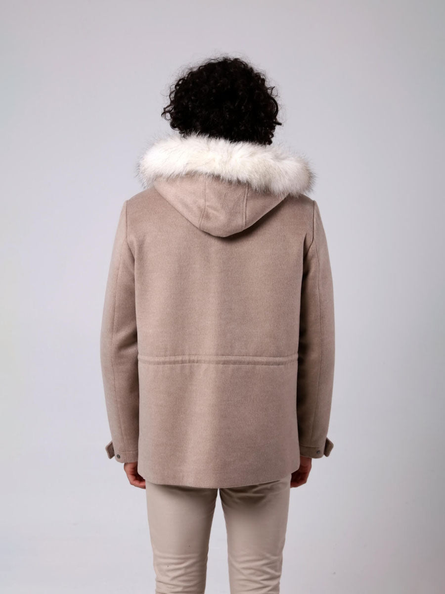 LAKE Fox Fur Detailed Cashmere Men's Jacket