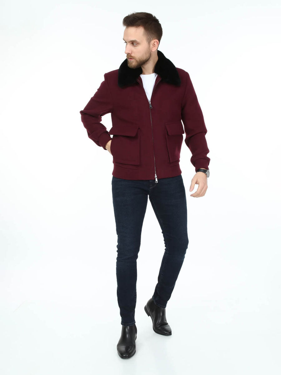 DORE Rex Rabbit Fur Men's Cashmere Coat