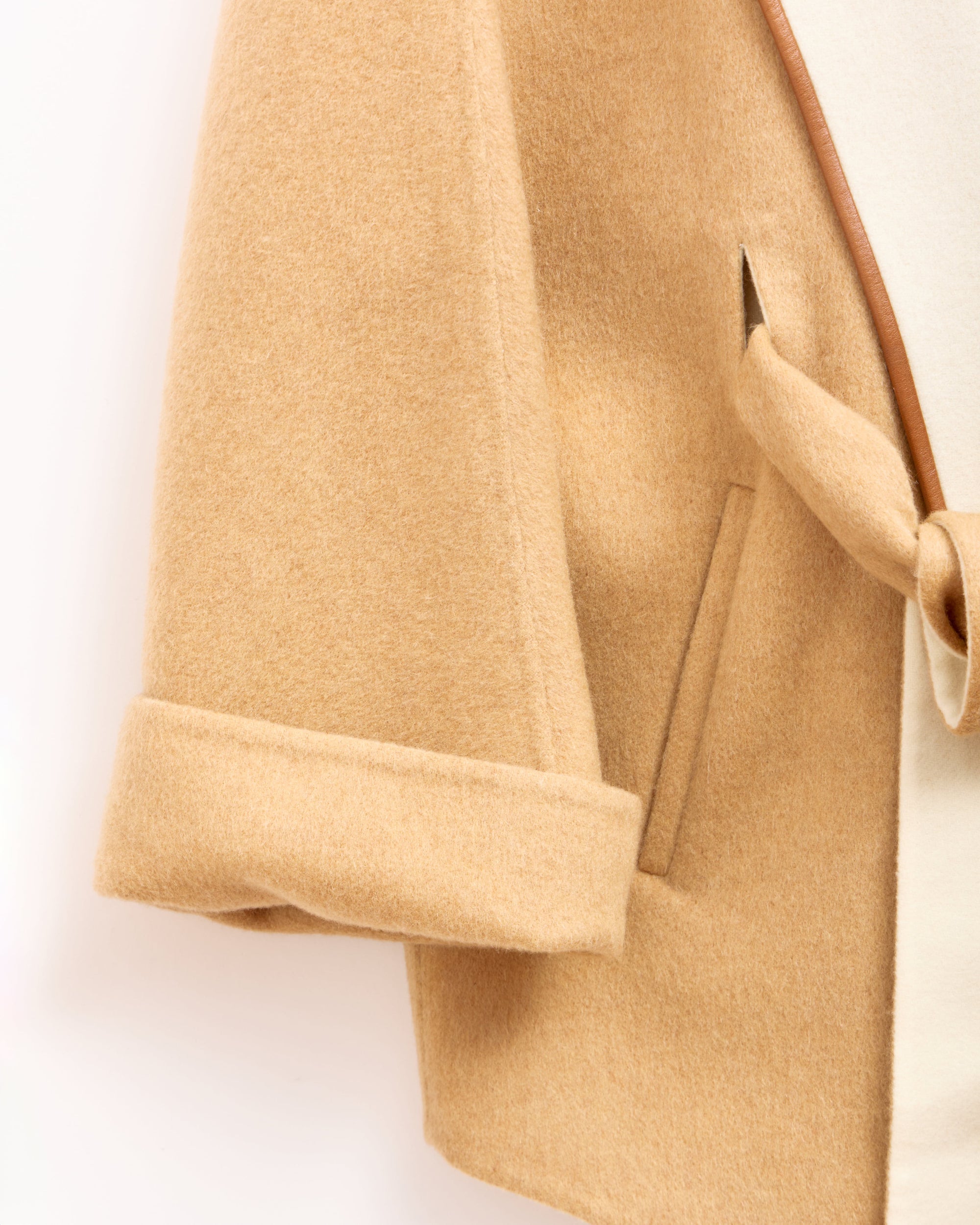 Romantic Cashmere Coat with Fur Accents