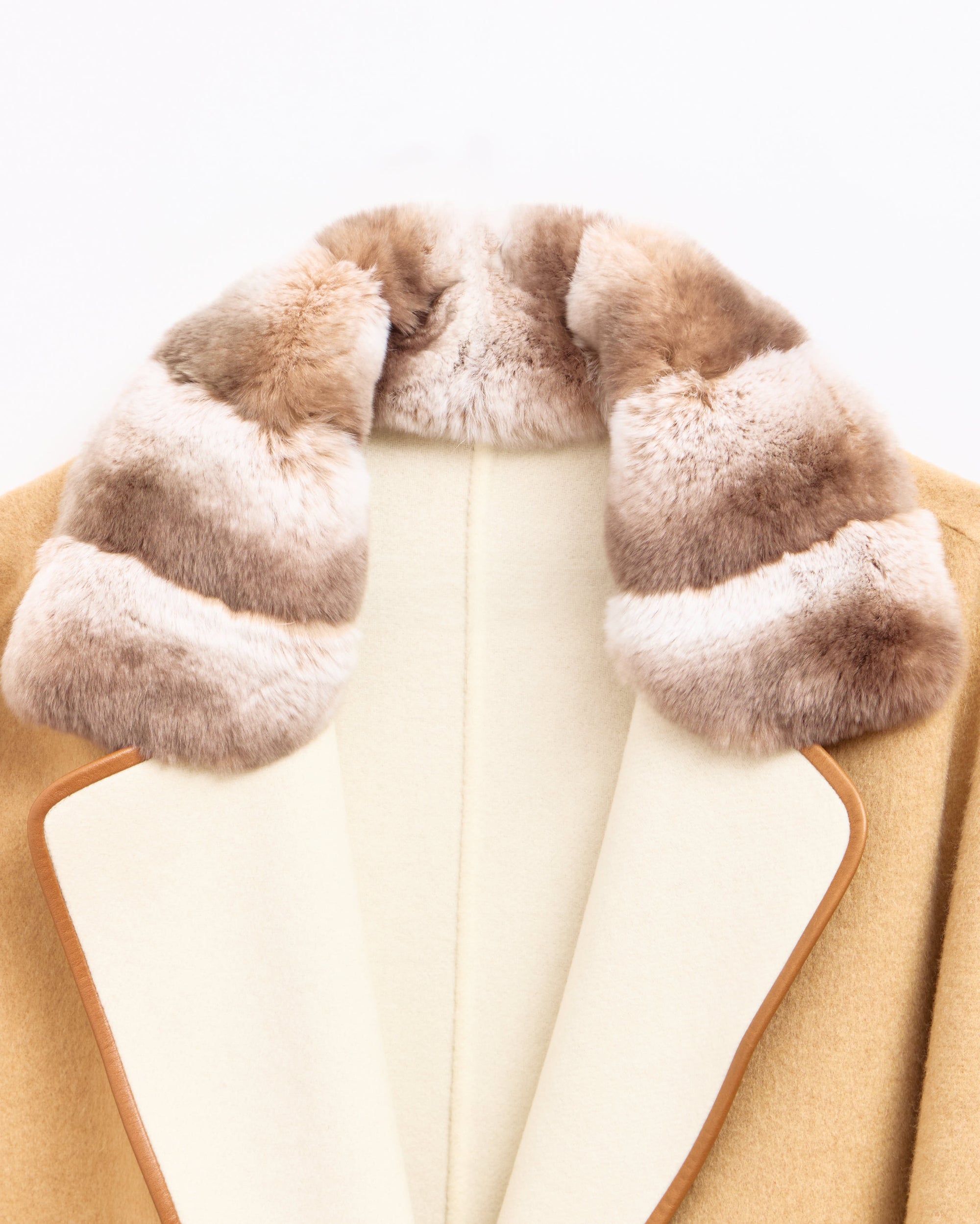 Romantic Cashmere Coat with Fur Accents