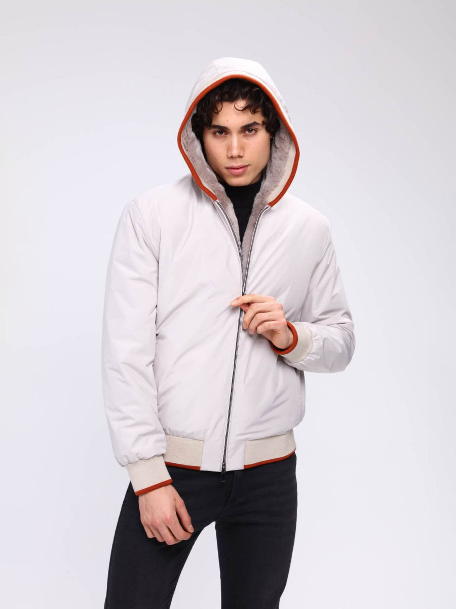 ROPE Rex Rabbit Fur Men's Waterproof Coat