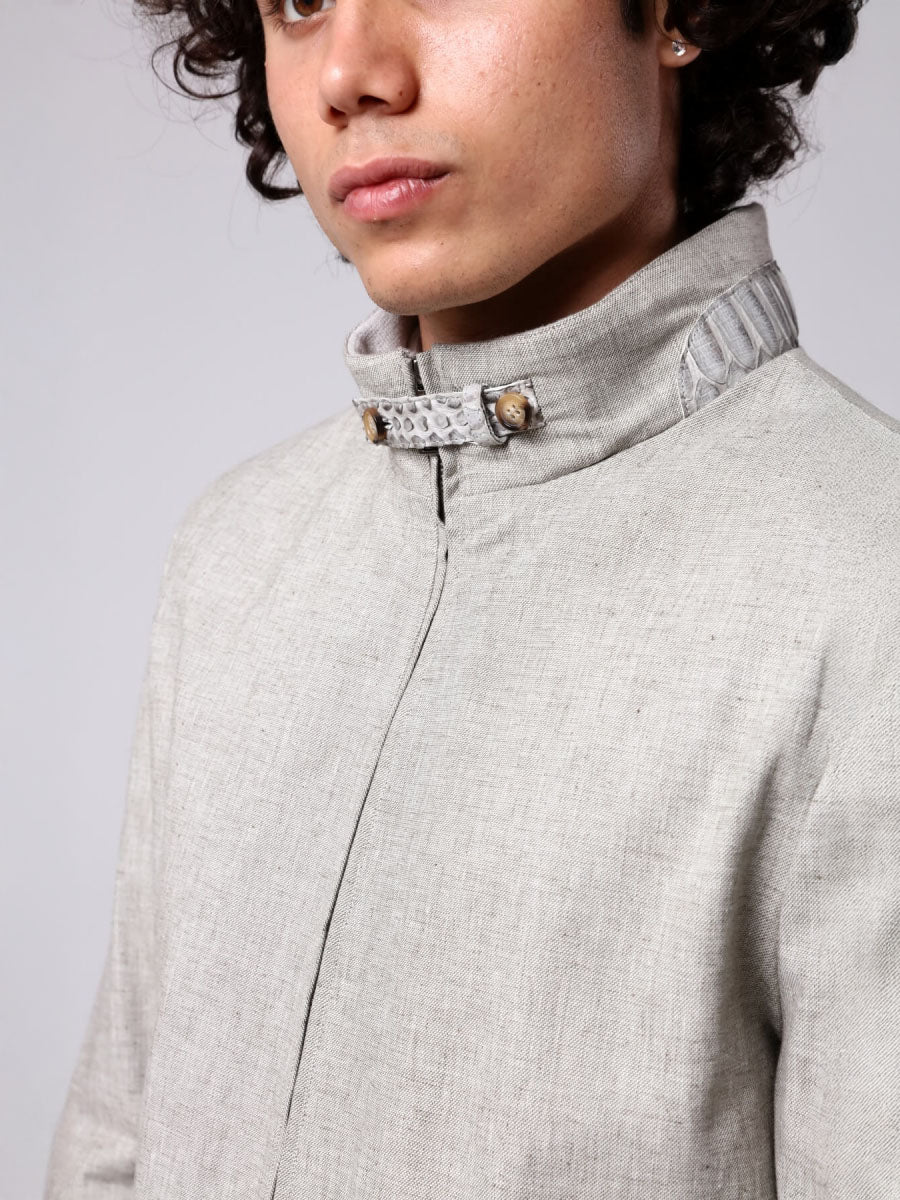 MIYA Phyton Detailed Linen Jacket