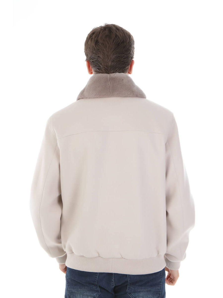 DORE Rex Rabbit Fur Men's Cashmere Coat