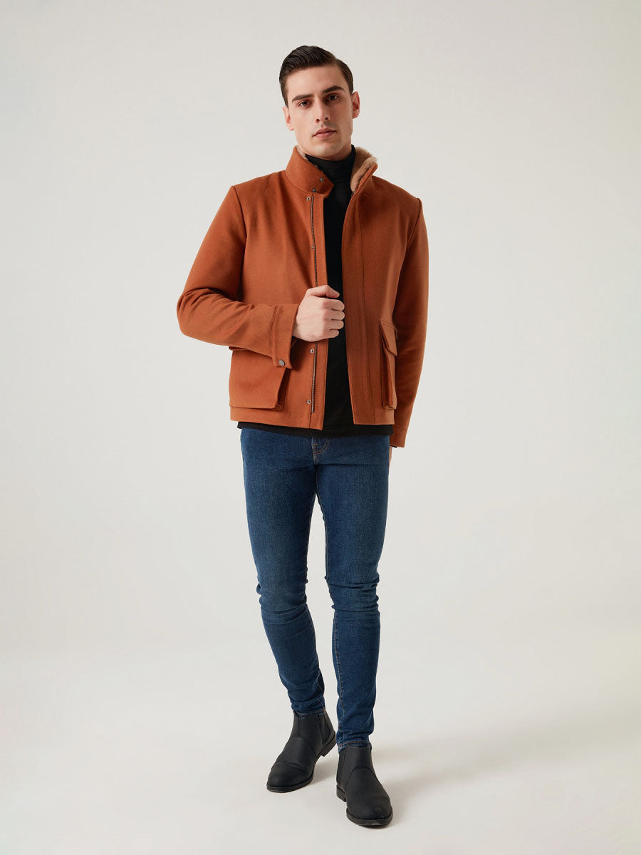 DORUK Rex Rabbit Fur Men's Cashmere Coat