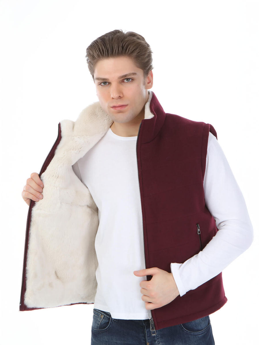 TOLVA Rex Rabbit Fur Men's Cashmere Vest