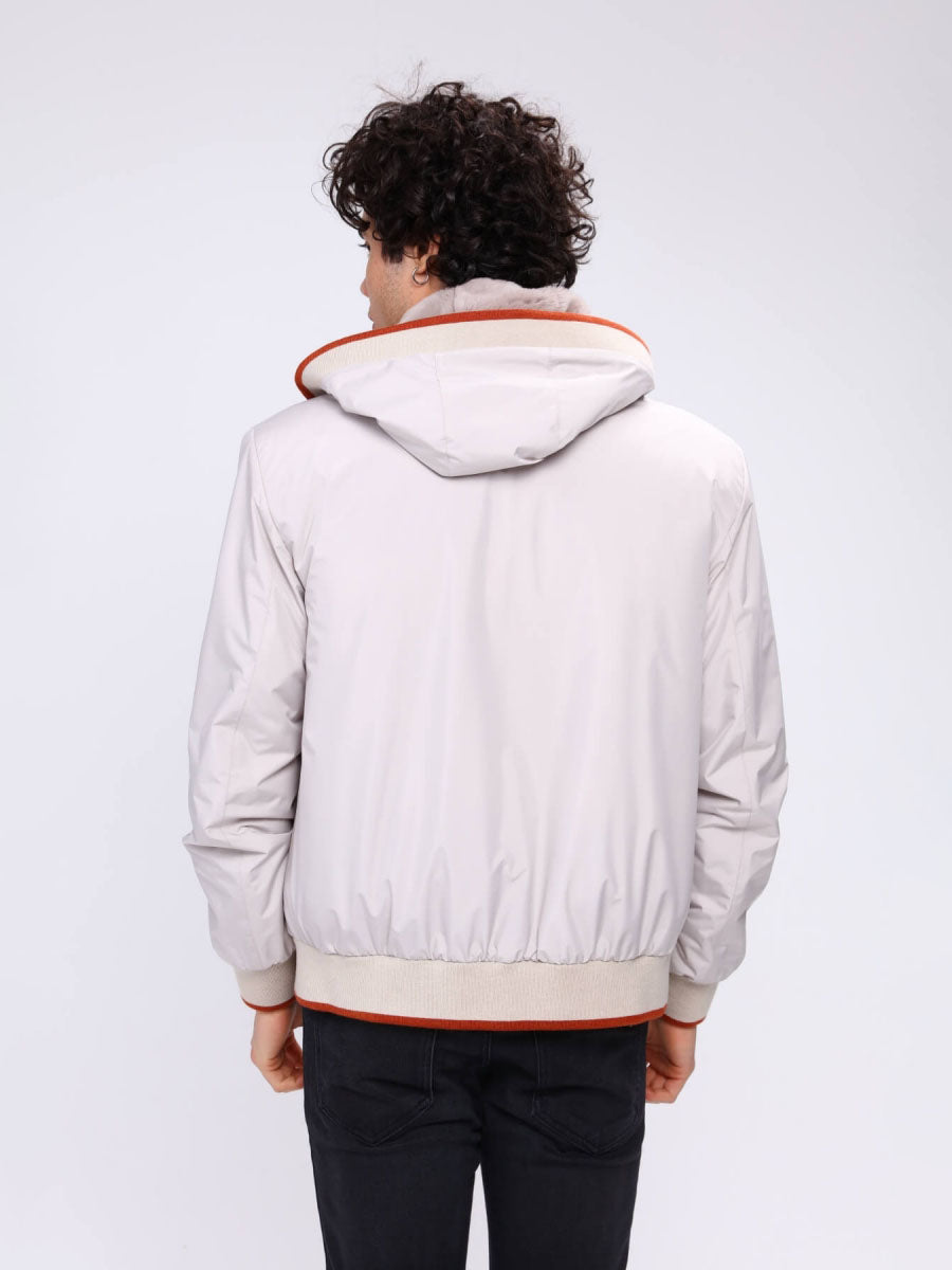 ROPE Rex Rabbit Fur Men's Waterproof Coat