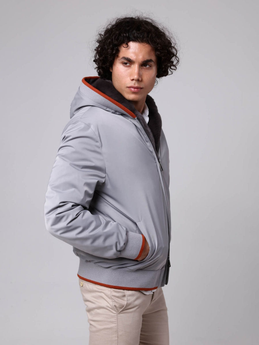 ROPE Rex Rabbit Fur Men's Waterproof Coat