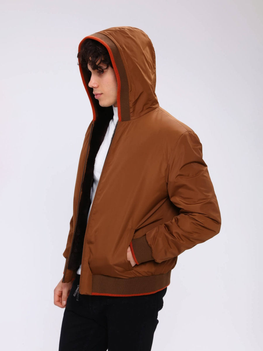 ROPE Rex Rabbit Fur Men's Waterproof Coat