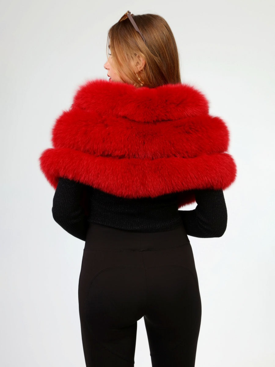 MOSSY Fox Fur Shawl