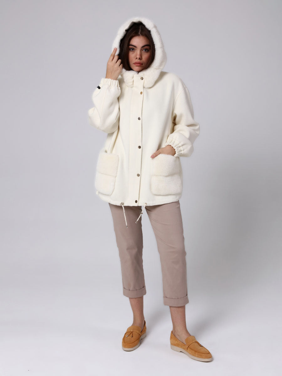 LIPA Mink Fur Detailed Cashmere Coat